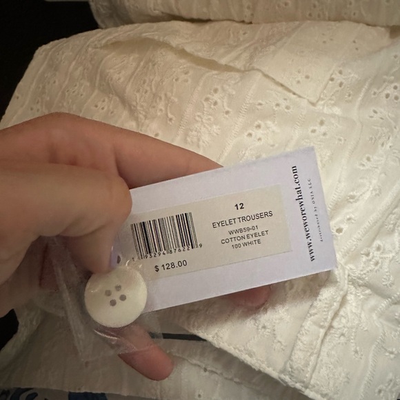NWT white eyelet WeWoreWhat trousers - Picture 6 of 6